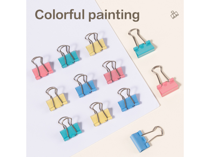 Paberiklamber DELI Rio 15mm 12tk/pk assortii värvid - Pilt 5