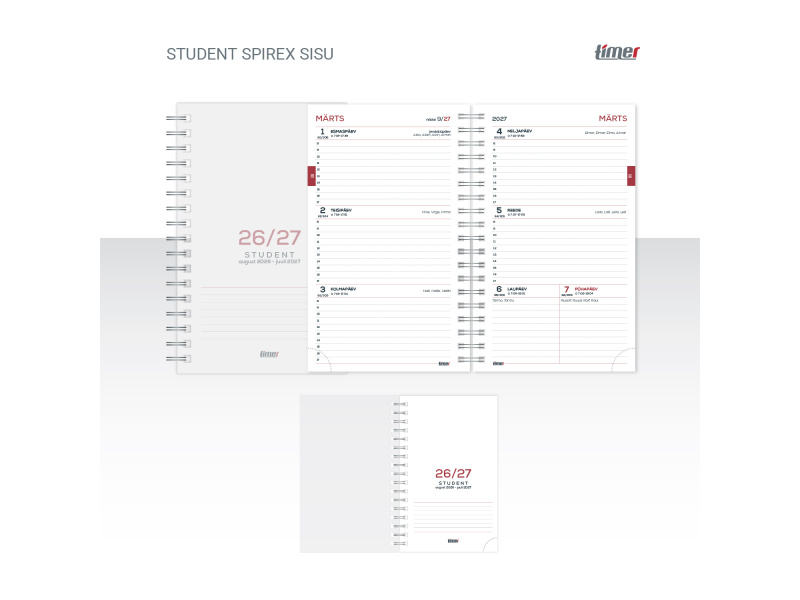 Päevik Timer Student Spirex sisu