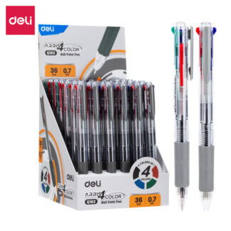 Pastapliiats DELI Arris 4Colour 4-värvi ühes läbipaistev