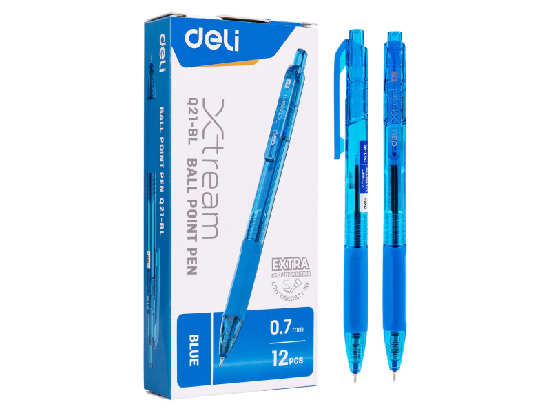 Pastapliiats DELI Xtream 0.7mm kuul, 0.5mm joon sinine