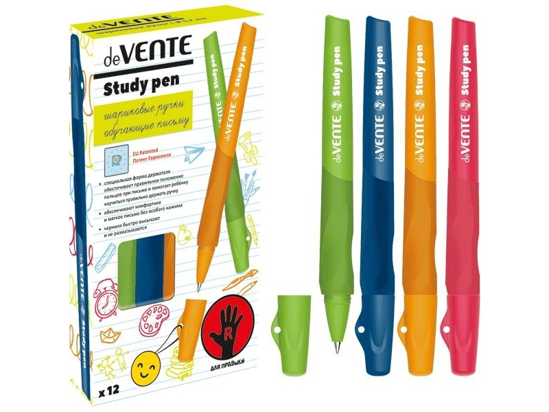 Pastapliiats deVente Study Pen paremakäeliste 0.7mm assortii