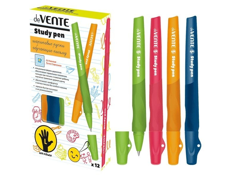 Pastapliiats deVente Study Pen vasakukäelistele 0.7mm assortii