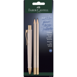 Pastapliiats Faber-Castell PolyBall Urban XB 0.6mm hele roosa + 2harilikku pliiatsit