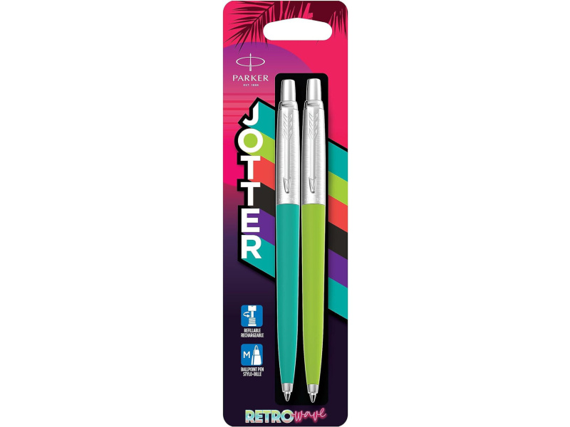 Pastapliiats Parker Jotter Originals 80´S Retro Wave : Apple Green + Caribbean Blue