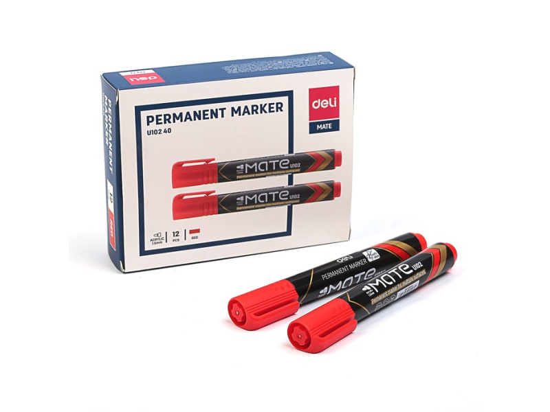 Permanentne marker DELI U102 ümar 1.5-3mm punane