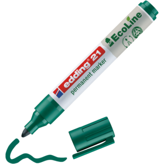 Permanentne marker Edding 21 EcoLine 1,5-3mm, lõigatud ots, roheline
