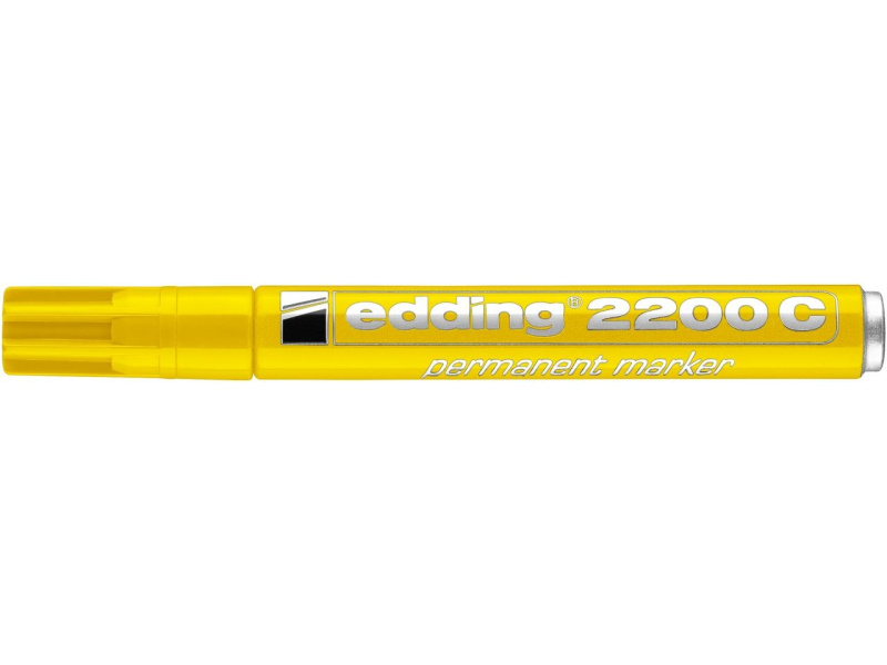Permanentne marker Edding 2200C 1-5mm, lõigatud ots, kollane - Pilt 2