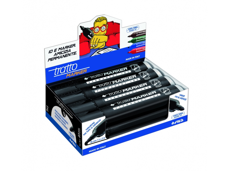 Permanentne marker Fila Tratto Giotto ümar ots, must (20tk) - Pilt 3