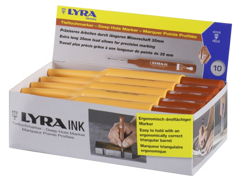 Permanentne marker Lyra Ink, ehitusmarker, punane