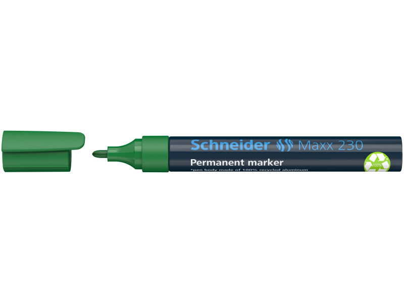 Permanentne marker Schneider 230 1-3mm ümar ots, roheline - Pilt 4