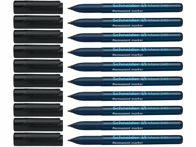 Permanentne marker Schneider 240 1-2mm ümar ots, must - Pilt 2