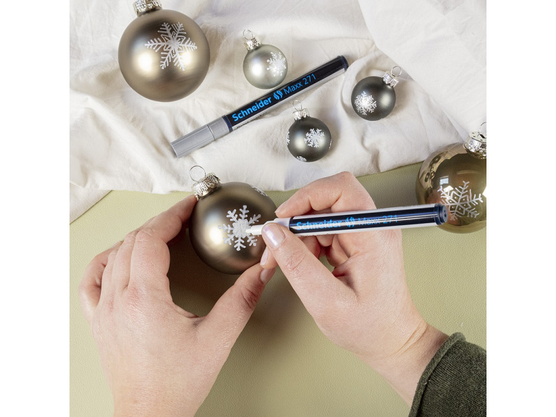 Permanentne marker Schneider Paint 271 1-2mm, valge - Pilt 5