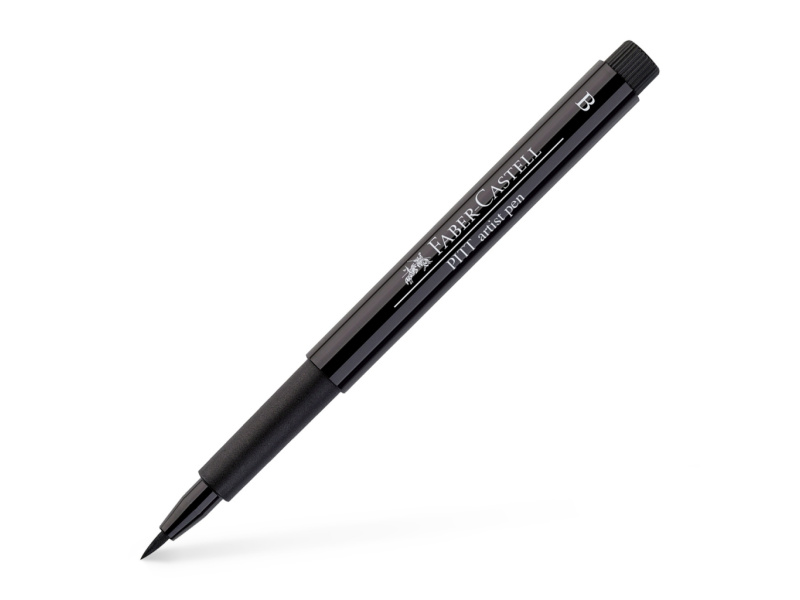 Pintsel-pliiats Faber-Castell Pitt Artist Pen B must