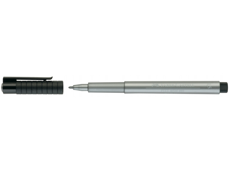 Pintsel-pliiats Faber-Castell Pitt Artist Pen hõbe - Pilt 4