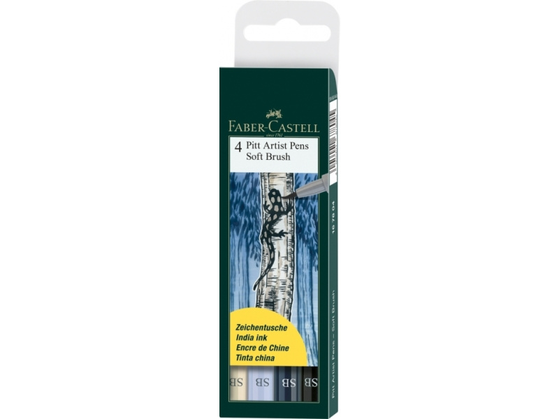 Pintsel-pliiats Faber-Castell PITT artist pen SB värv 4tk/pk