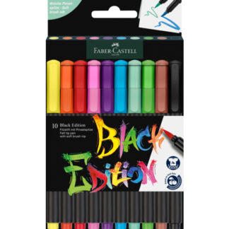 Pintselpliiatsid Faber-Castell Black Edition 10-värvi