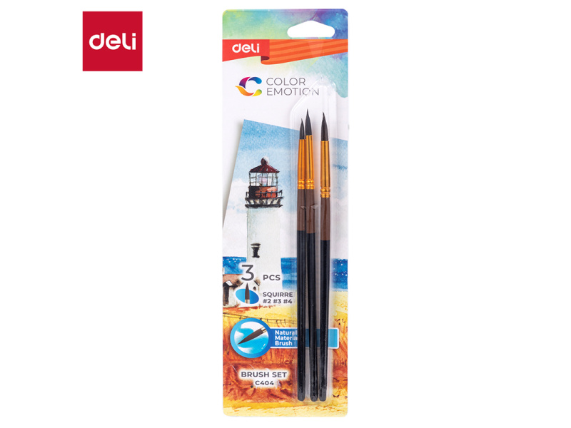 Pintslid DELI 3tk/pk orav (2, 3, 4 ümar)