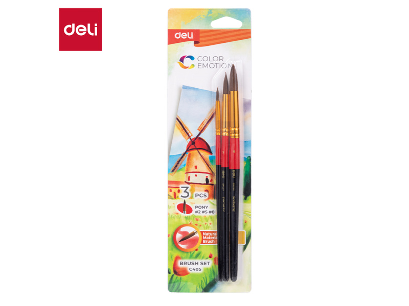 Pintslid DELI 3tk/pk poni (2, 5, 8 ümar)