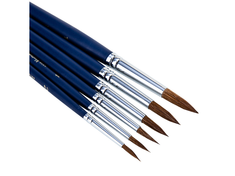 Pintslite komplekt DELI 6tk/pk (ümar nr 2,4,6,8,10,12) mix karv, blistris - Pilt 2