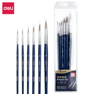 Pintslite komplekt DELI 6tk/pk (ümar nr 2,4,6,8,10,12) mix karv, blistris