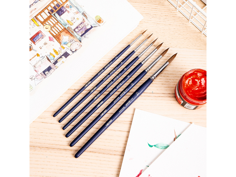 Pintslite komplekt DELI 6tk/pk (ümar nr 2,4,6,8,10,12) mix karv, blistris - Pilt 5