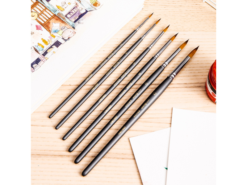 Pintslite komplekt DELI 6tk/pk (ümar nr 2,4,6,8,10,12) nailon, blistris - Pilt 5