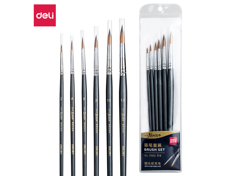 Pintslite komplekt DELI 6tk/pk (ümar nr 2,4,6,8,10,12) nailon, blistris