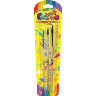 Pintslite komplekt deVENTE 3tk/pk (ümar sünteetiline nr 1,5,8) blistris
