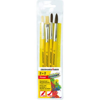 Pintslite komplekt EberhardFaber 4tk/blistris (lapik nr. 6,8 + ümar 6,8)