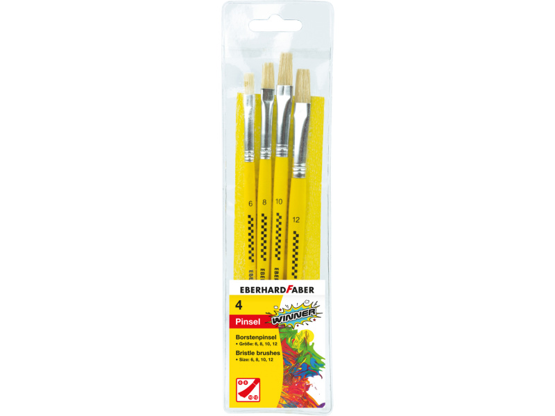 Pintslite komplekt EberhardFaber 4tk/blistris (lapik nr. 6,8,10,12)