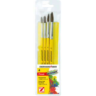 Pintslite komplekt EberhardFaber 4tk/blistris (ümar nr. 6,8,10,12)