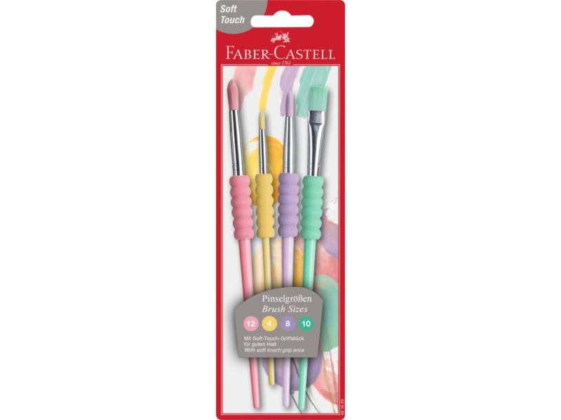 Pintslite komplekt Faber-Castell soft touch 4tk/pk (nr.4,8,10,12)