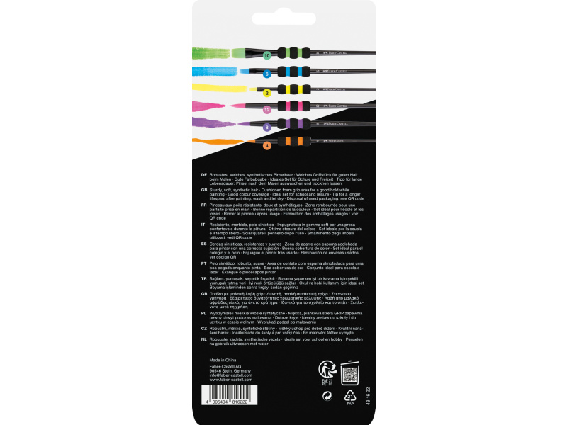 Pintslite komplekt Faber-Castell Soft Touch must 6tk/pk - Pilt 2