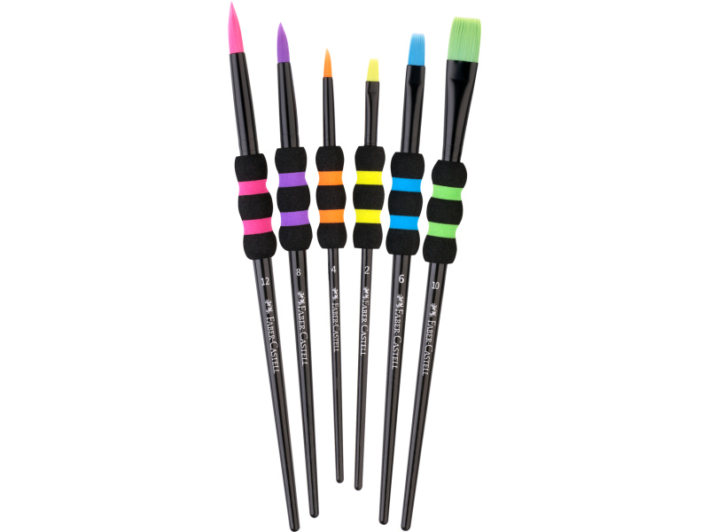Pintslite komplekt Faber-Castell Soft Touch must 6tk/pk - Pilt 3