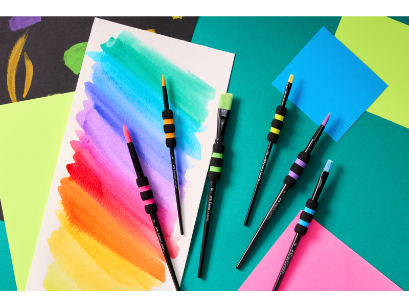 Pintslite komplekt Faber-Castell Soft Touch must 6tk/pk - Pilt 4