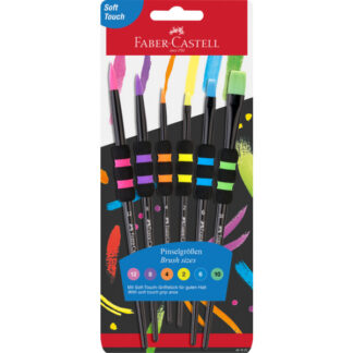 Pintslite komplekt Faber-Castell Soft Touch must 6tk/pk