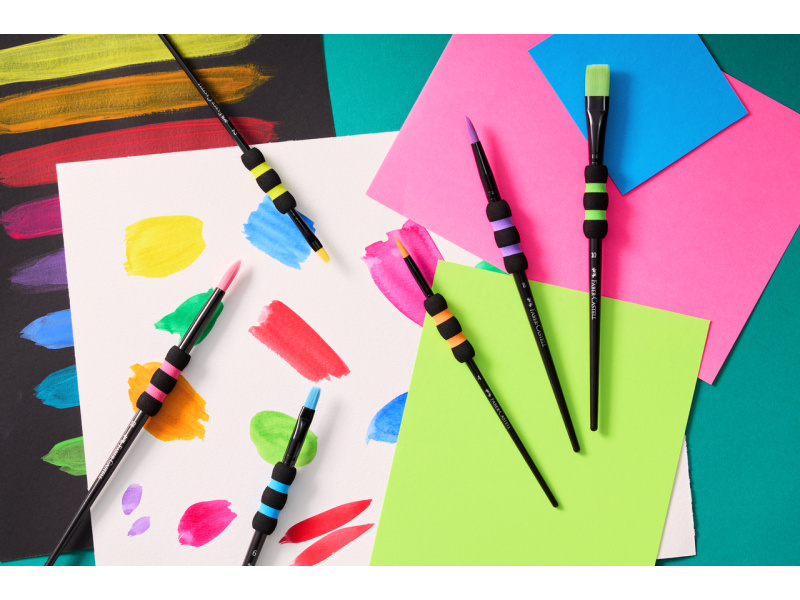 Pintslite komplekt Faber-Castell Soft Touch must 6tk/pk - Pilt 5
