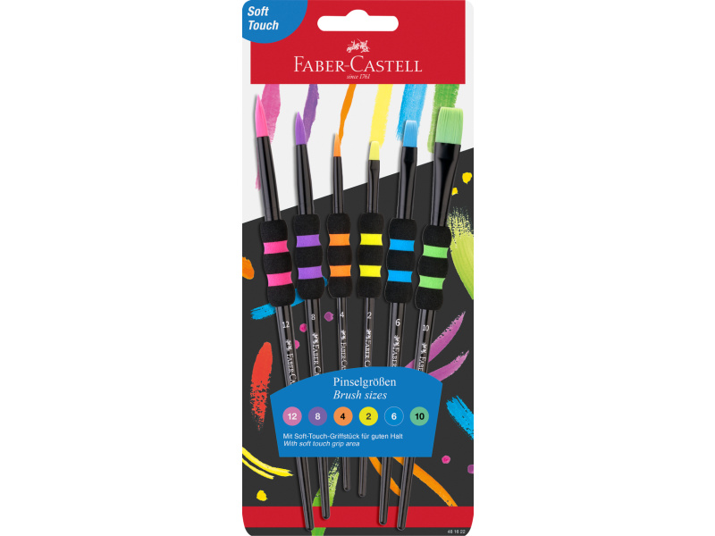 Pintslite komplekt Faber-Castell Soft Touch must 6tk/pk