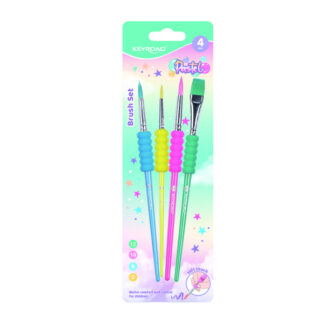 Pintslite komplekt Keyroad Pastel 4tk/pk (ümar sünteetiline nr 4,8,12, lapik 10) blistris