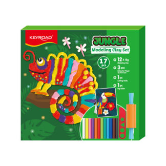 Plastiliini komplekt Keyroad Jungle, 180g + nuga + rull + värviline paber