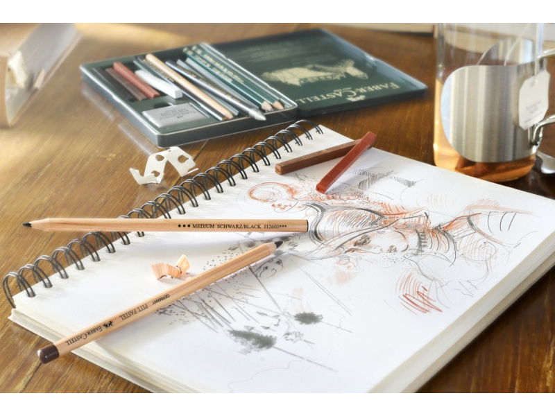 Pliiats Faber-Castell Pitt õli baasil süsi, pehme - Pilt 3