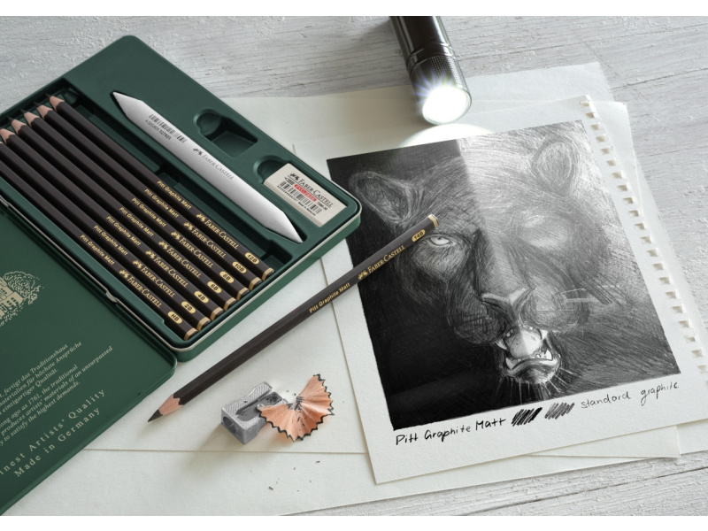 Pliiatsikomplekt Pitt Graphite Matt 11-osa - Pilt 4