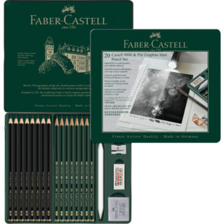 Pliiatsikomplekt Pitt Graphite Matt ja Castell 9000 20-osa