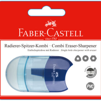 Pliiatsiteritaja Faber-Castell Sleeve, kogujaga, 1-ava, kustukummiga, blistris, sinine