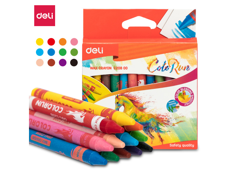 Rasvakriidid DELI Colorun 12-värvi