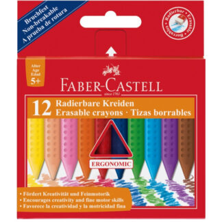 Rasvakriidid Faber-Castell Grip kolmekandilised 12-värvi