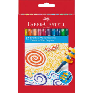 Rasvakriidid Faber-Castell plast ümbrisega 12-värvi