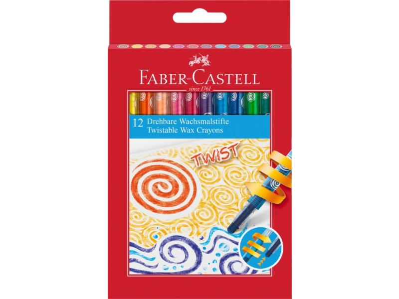 Rasvakriidid Faber-Castell plast ümbrisega 12-värvi