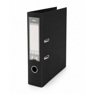 Registraator Deli A4 5cm PP/PP metall alaserv, must