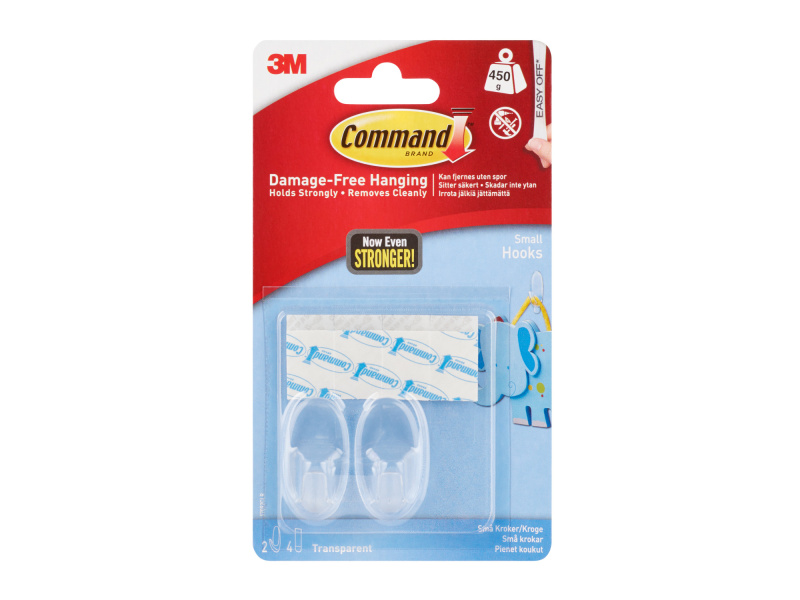 Riputuskonks 3M Command™ plastik läbipaistev 2tk